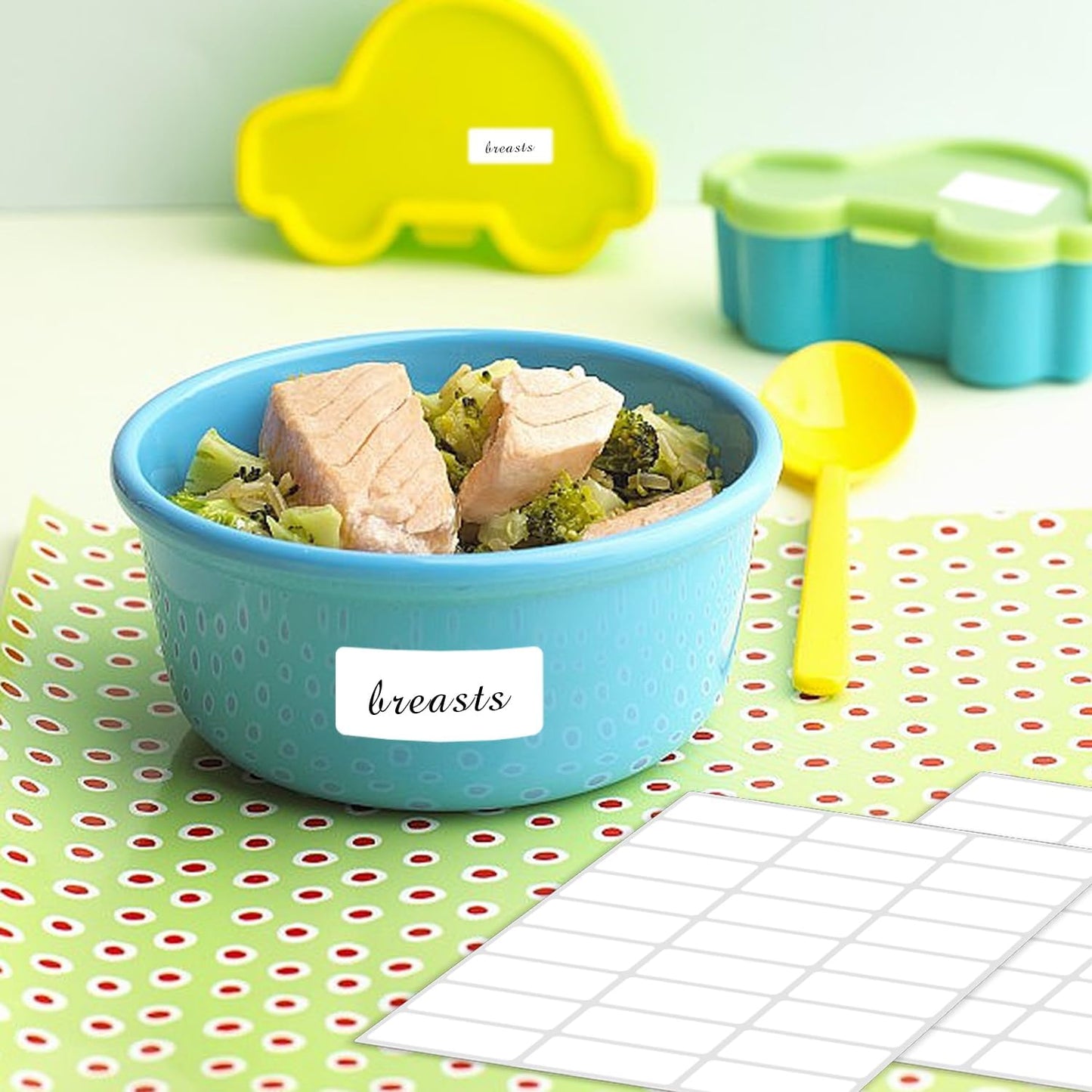 Removable Freezer Labels, Date Label 1x2 Inch Food Storage Stickers, Waterproof Oil Resistant Easy Clean Leaves no Residue 300 Total Per Roll,2 Rolls