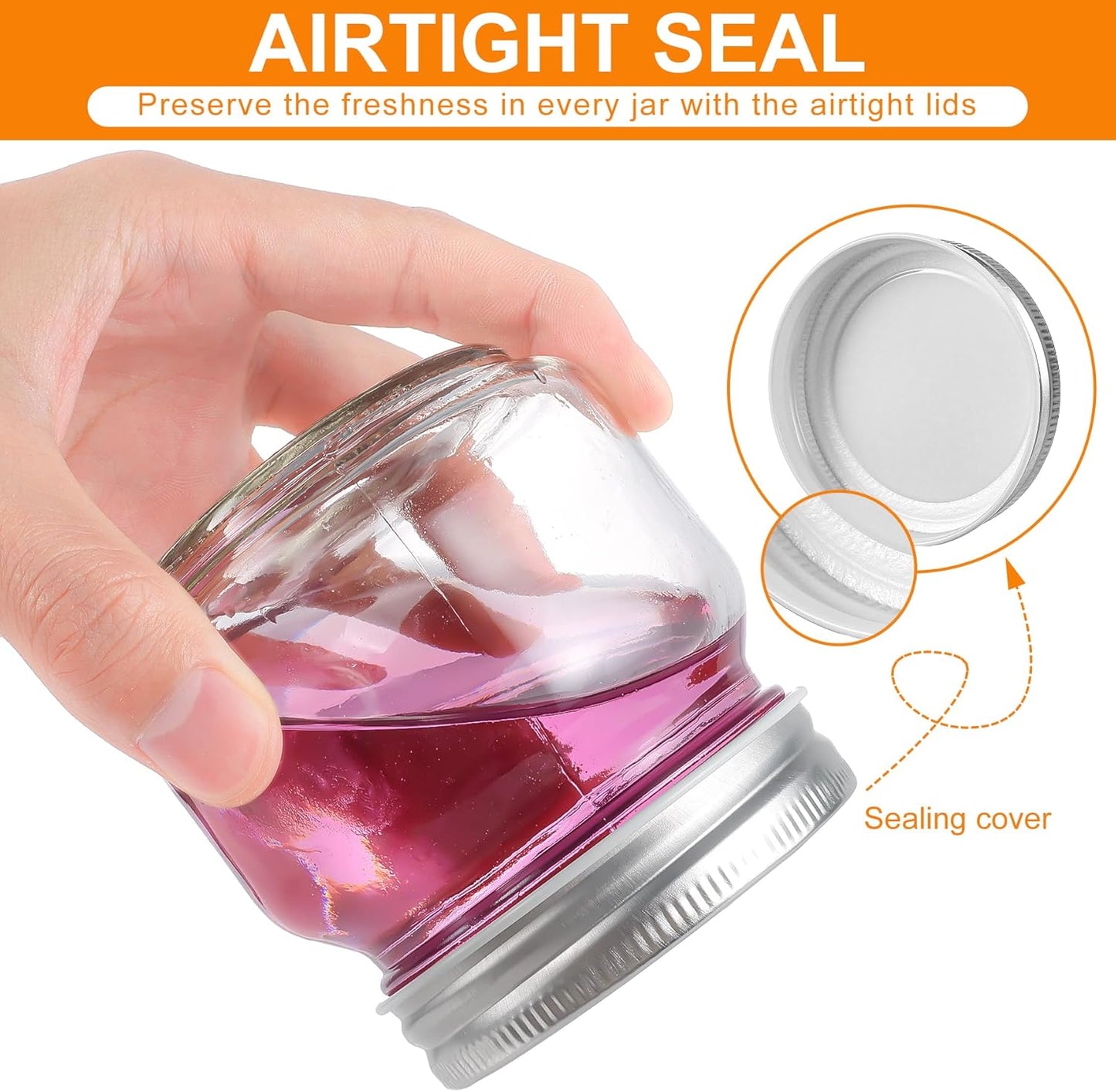 12 Pack Small Mason Jars with Labels, 8 oz Glass Jars with Metal Lids, Half Pint Canning Jars for Jelly, Jam, Honey, Pickles, Spice, Overnight Oats, Food Storage, Candle & DIY Present