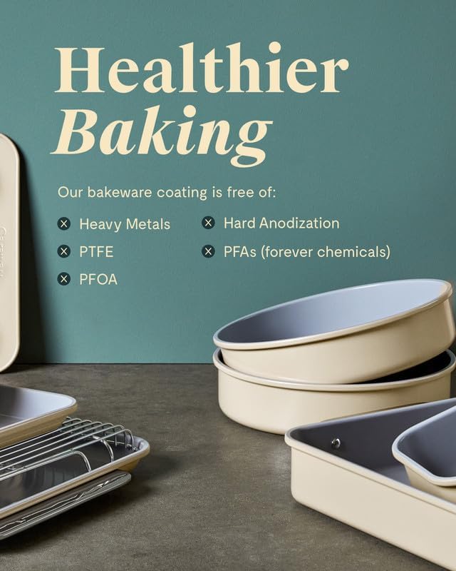 Caraway Non-Stick Ceramic 9”x13” Rectangle Pan - Naturally Slick Ceramic Coating - Non-Toxic, PTFE & PFOA Free - Perfect for Brownies, Lasagnas, and More - Navy