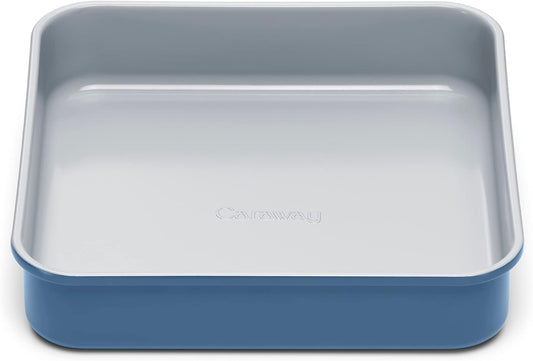 Caraway Non-Stick Ceramic 9” Square Pan - Naturally Slick Ceramic Coating - Non-Toxic, PTFE & PFOA Free - Perfect for Brownies, Lemon Bars, Cakes, & More - Slate