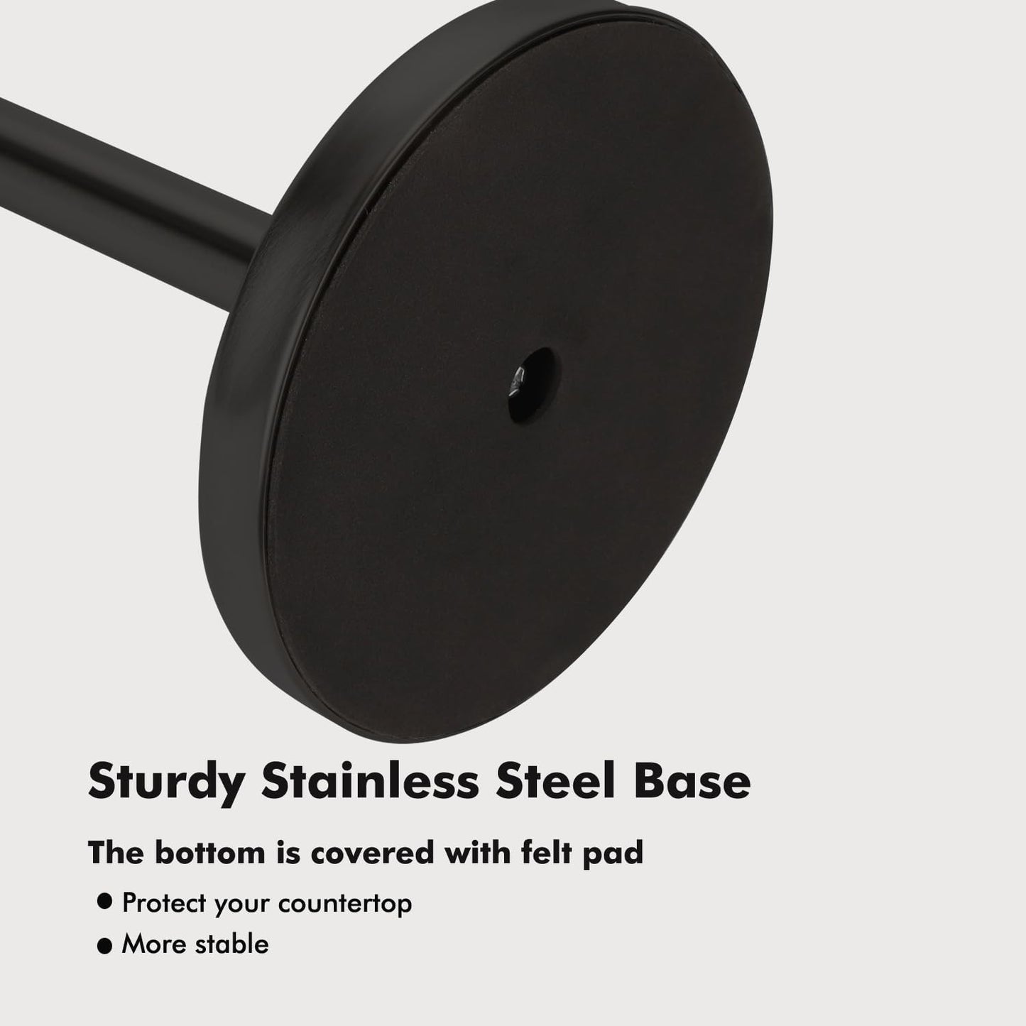 Paper Towel Holder Countertop, Standing Paper Towel Roll Holder for Kitchen Bathroom, with Weighted Base for One-Handed Operation (Black)