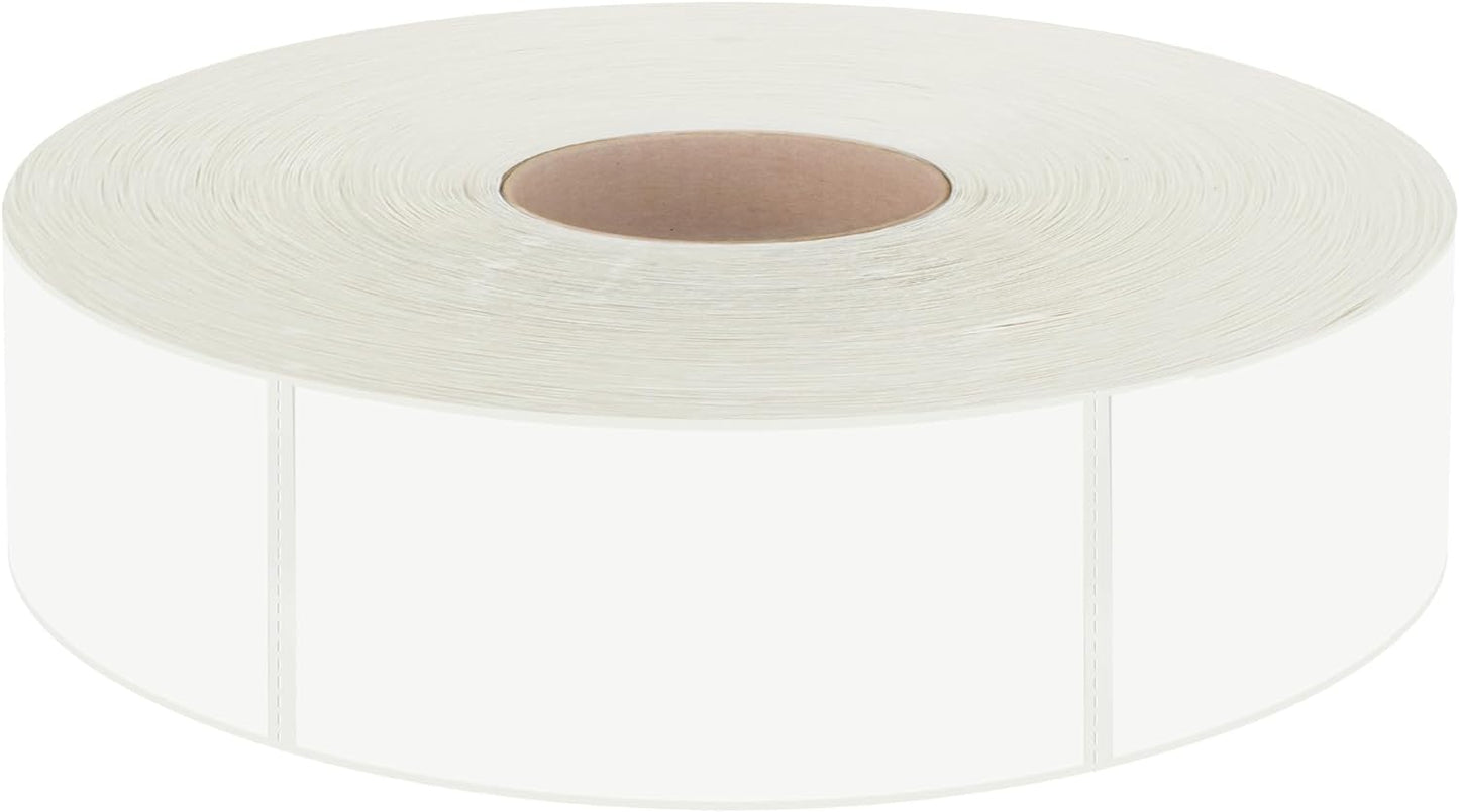 500 Removable Blank Food Labels, Water/Oil/Tear Resistant with Perforation Line for Freezer Food Containers Jars Pantry Organization (Each Measures 1” x 2”)