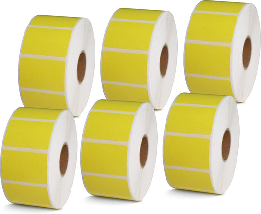 BETCKEY - 1.5" x 1" All Purpose & Address Labels Compatible with Zebra & Rollo Label Printer,Premium Adhesive & Perforated[Yellow, 6 Rolls, 7800 Labels]