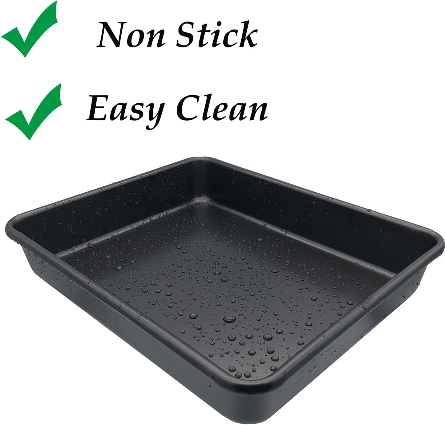 Small Baking Pans 11x9 Inch 2Pcs Mini Cookie Sheets Toaster Oven Tray Nonstick Thicken Brushed Carbon Steel No Warp Magnetic 1 to 2 Person Bakeware by HYTK