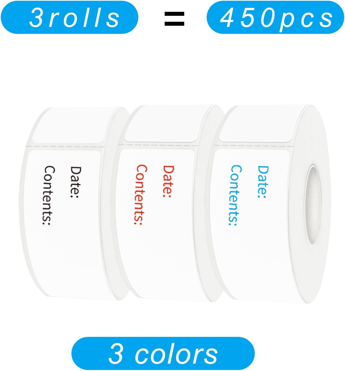 Removable Freezer Labels,3 Clors 1 x 3 Inch Food Storage Stickers, Refrigerator Freezer Paper Label Easy Clean Leaves No Residue,Food Labels Roll