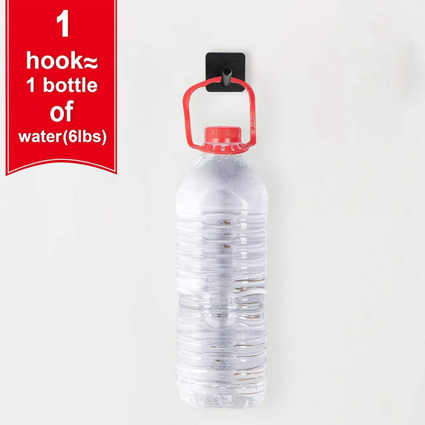 Aluminum Wall Hooks, No Drill Damage-Free Adhesive Hook,Product for Hanging Heavy Duty for Bathroom Kitchen Home (Slanting Square Black Hook, 4)