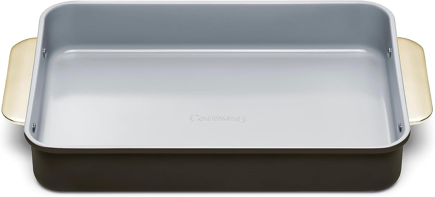 Caraway Non-Stick Ceramic 9”x13” Rectangle Pan - Naturally Slick Ceramic Coating - Non-Toxic, PTFE & PFOA Free - Perfect for Brownies, Lasagnas, and More - Black