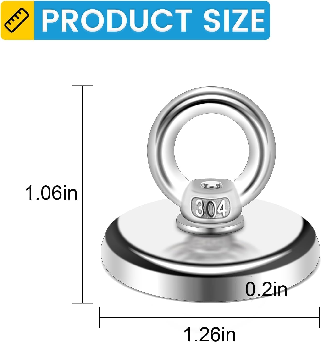 Magnetic Hooks, 100 LB（45KG） Heavy Duty Magnetic Hooks with Countersunk Hole Eyebolt, Perfect for Home, Kitchen, Workplace, Office and Garage, Pack of 50