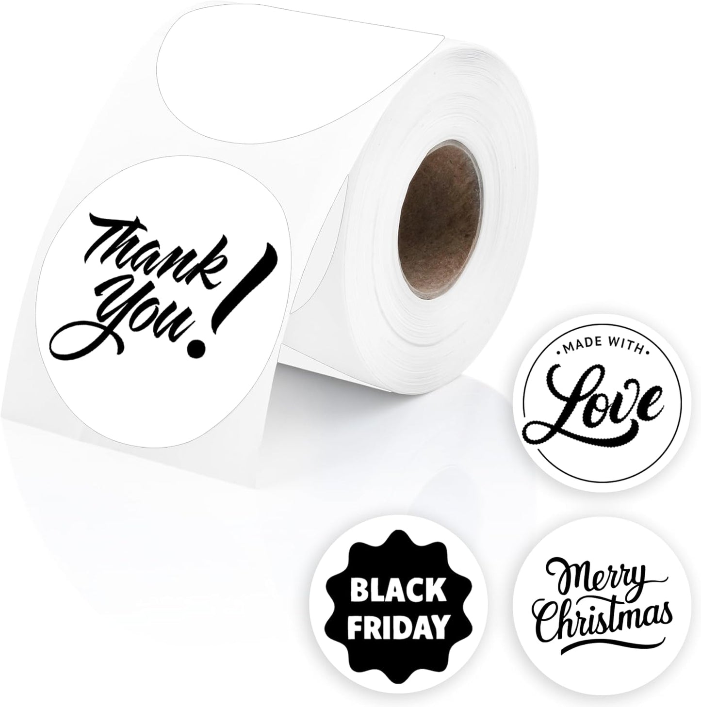 Perco White 2-Inch Perforated Circle Dot Thermal Sticker Labels — 300 Stickers/Roll, Direct Thermal Printer Compatible—with Permanent Adhesive for Organizing, Color Coding, Bin Labeling—Made in USA