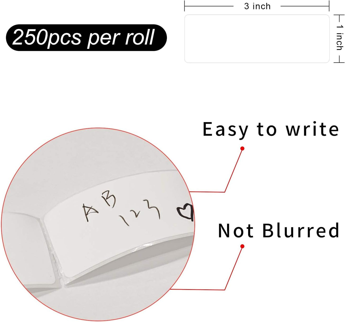 Removable Freezer Labels, Date Label 1x3 Inch Food Storage Stickers, Waterproof Oil Resistant Easy Clean Leaves no Residue 250 Total Per Roll