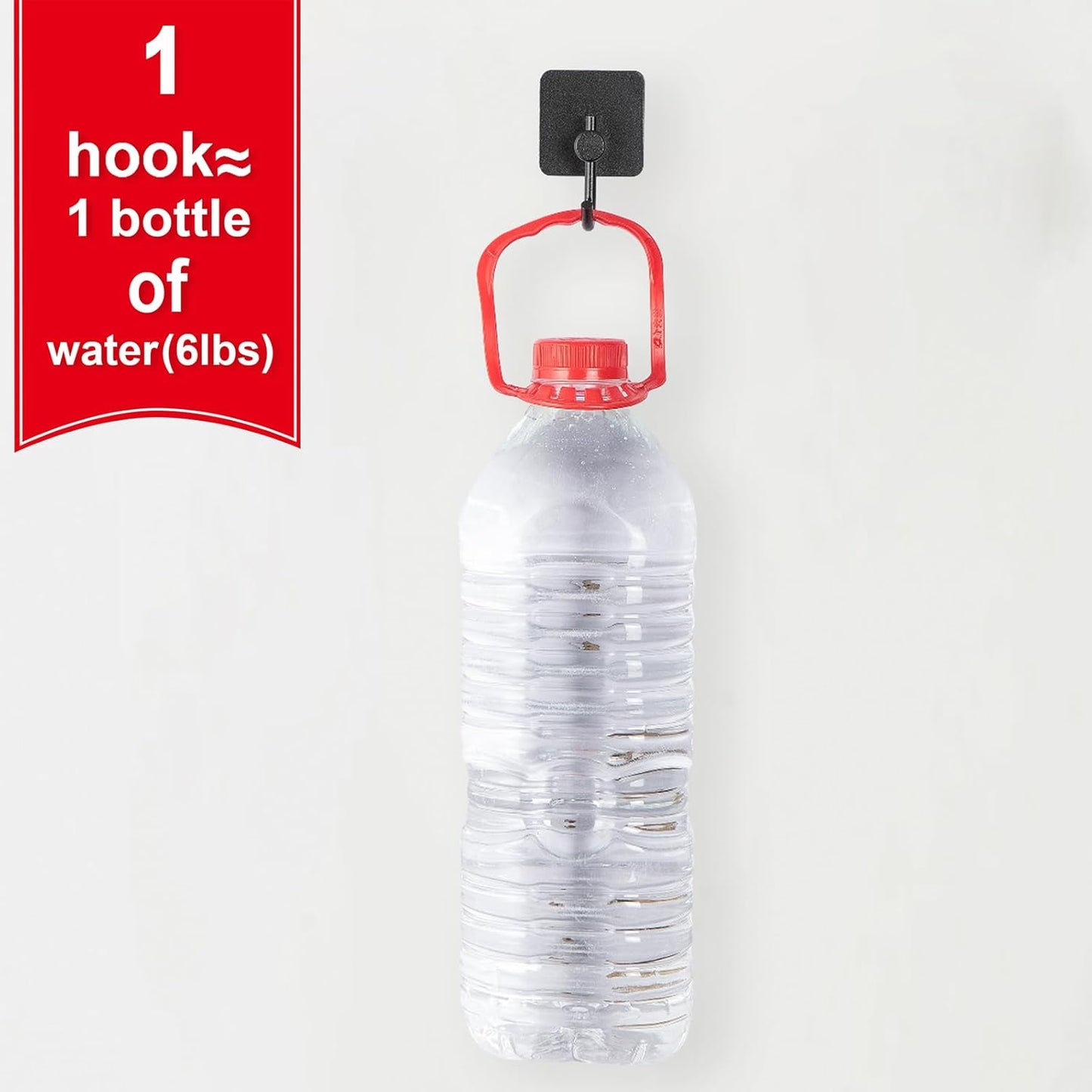 Aluminum Wall Hooks, No Drill Damage-Free Adhesive Hook,Product for Hanging Heavy Duty for Bathroom Kitchen Home (Curved Square Black Hook, 4)