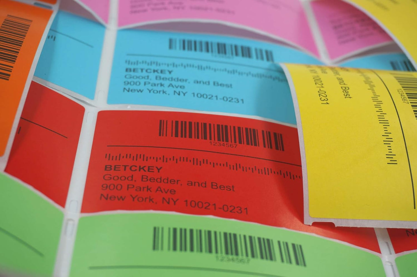 BETCKEY - 1" x 0.5" Small Labels Compatible with Zebra & Rollo Label Printer, Premium Adhesive & Perforated[Green, 6 Rolls, 14580 Labels]