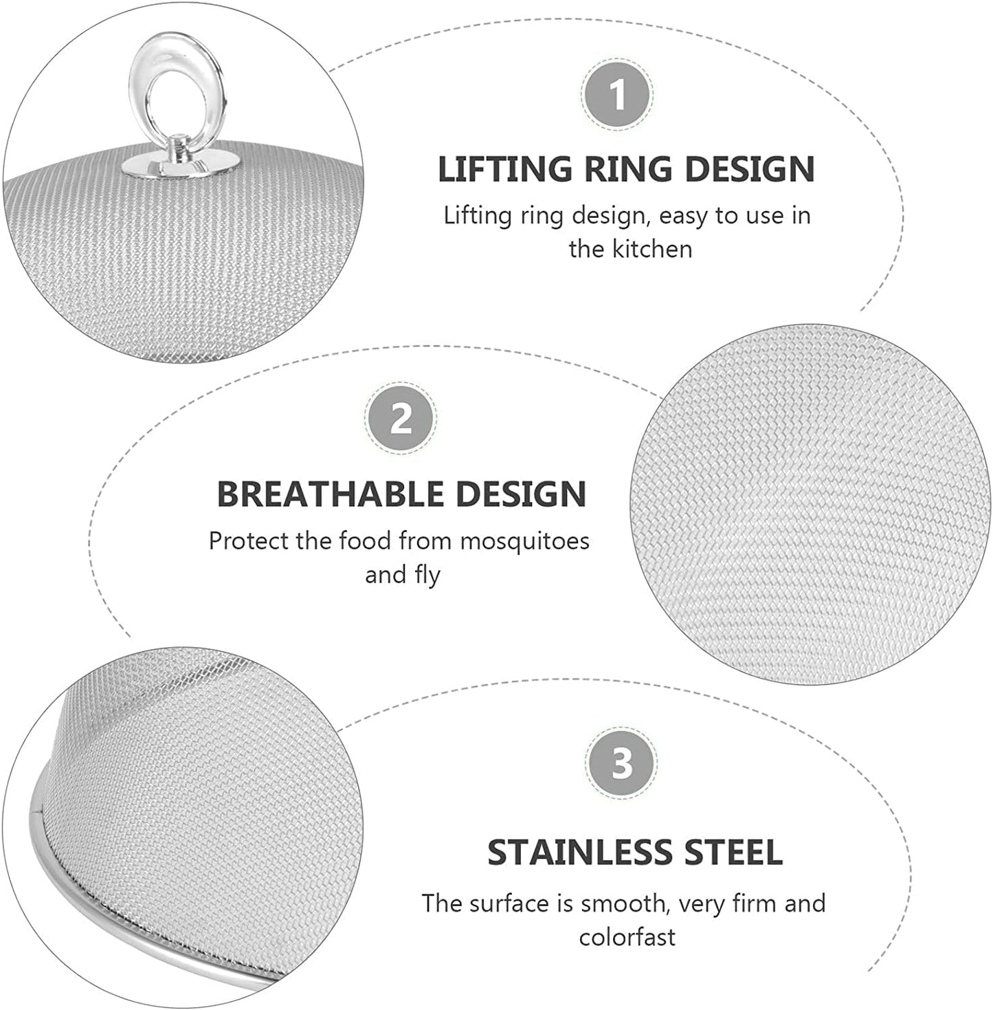 Metal Mesh Screen Food Cover, Stainless Steel Dome Food Tent Umbrella, Outdoor Picnic Food Cover Net Keep Out Flies, Bugs, Mosquitoes (11.81inches / 30cm)