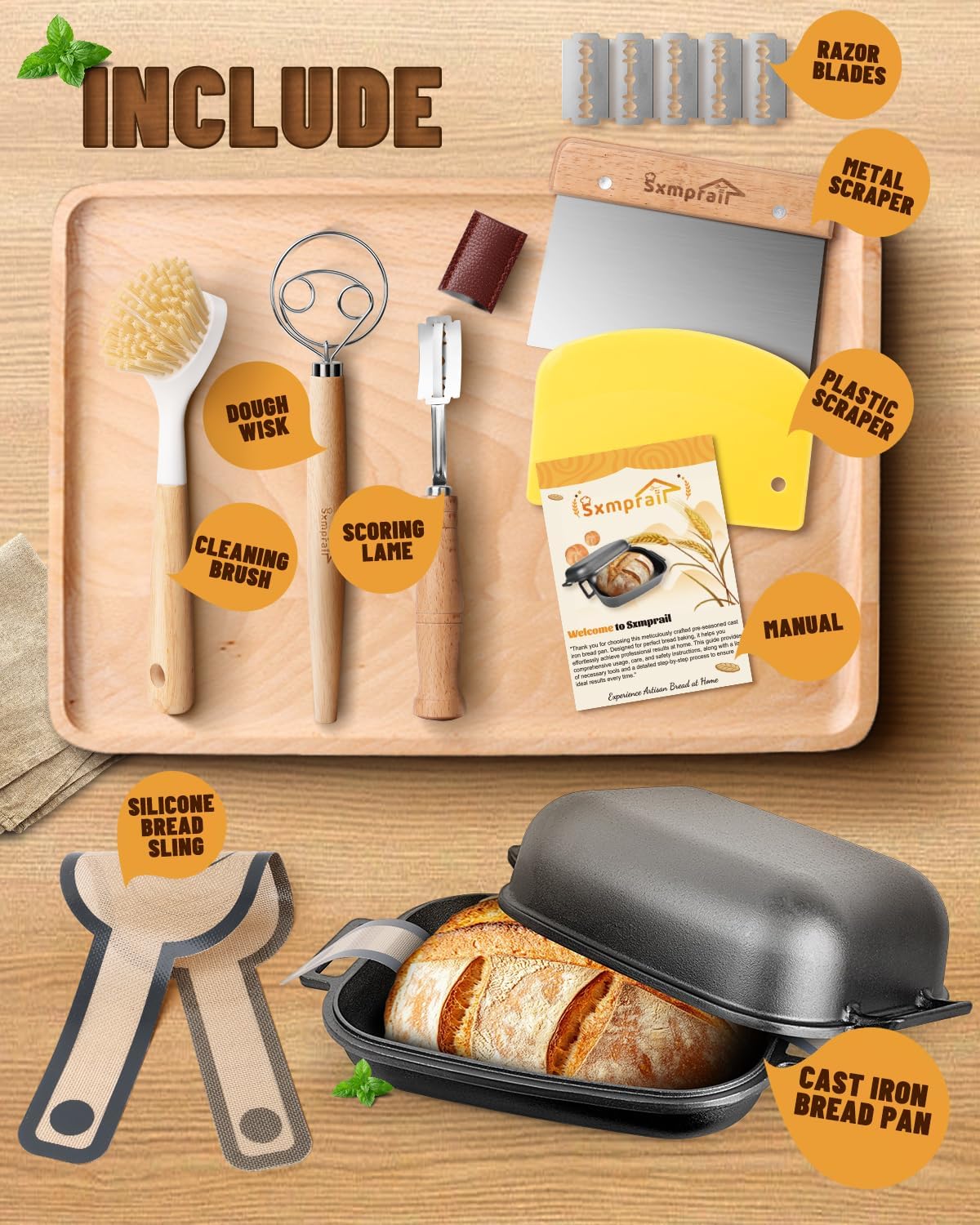 Cloche Loaf Dutch Oven, Pre-Seasoned, 9.5QT, 13 LBS Heavy Duty, Non-Stick, Large Bread Loaf Pan, Oval Cast Iron Bread Pan With Lid, Cloche Homemade Loaf Pan, Sourdough Artisan Bread Baking Pan