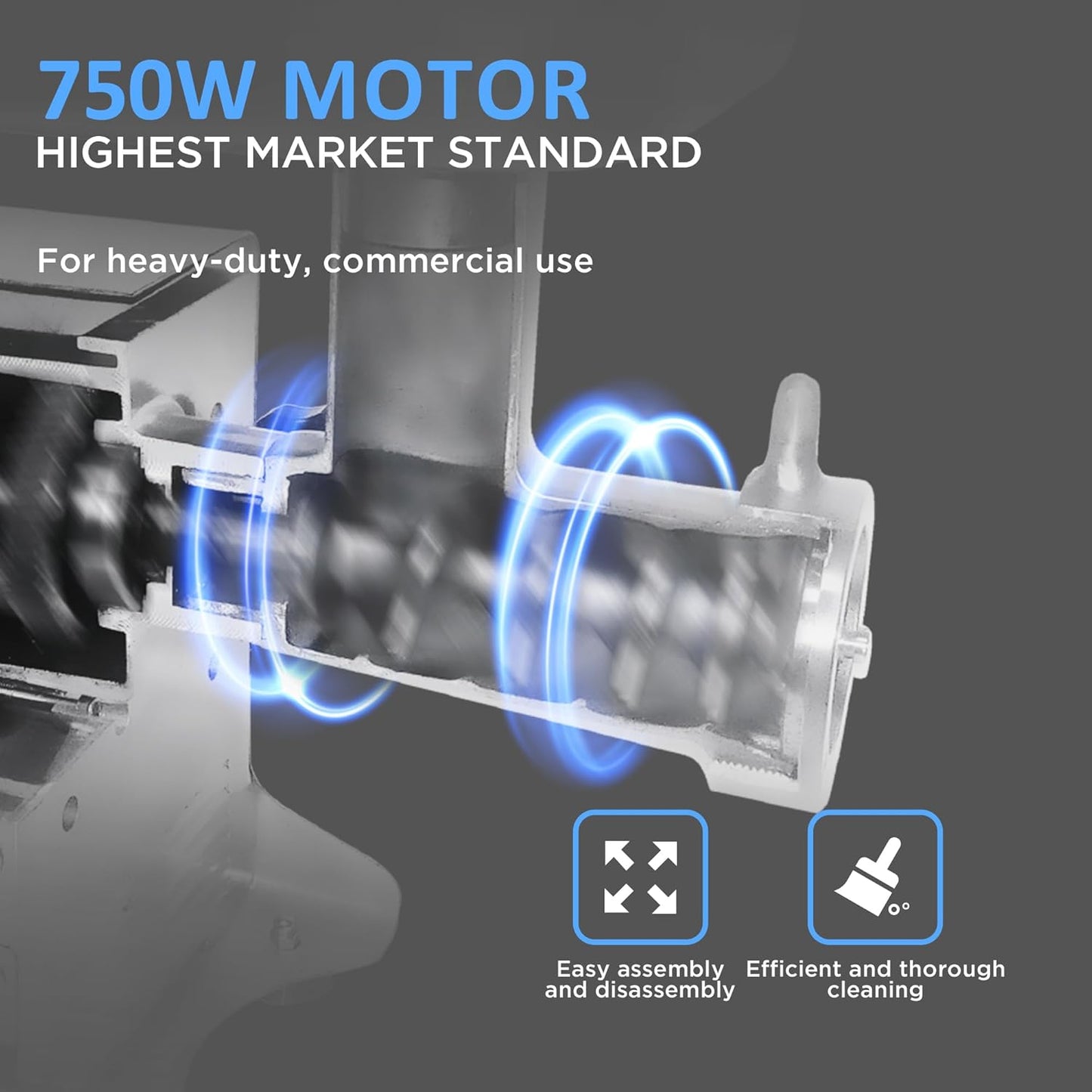 #22 Commercial Electric Meat Grinder Machine, 550lbs/h, 1HP Stainless Steel Meat Grinder Heavy Duty with Sausage Stuffer for deer processing, Pet Food, Heavy Use