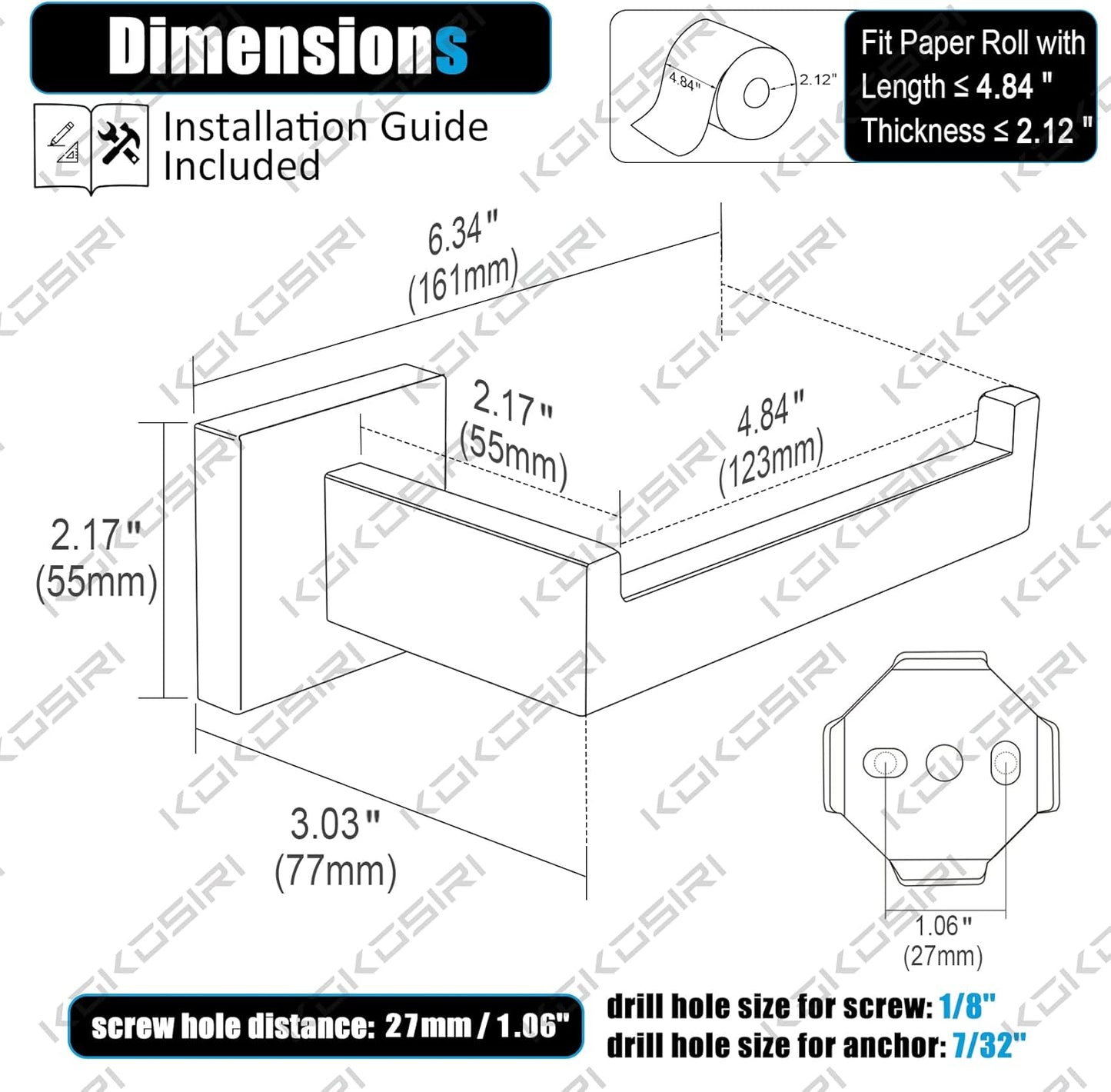 KOKOSIRI Gold Toilet Paper Holder Toilet Roll Holder for Bathroom Kitchen Washroom T-304 Stainless Steel Wall Mounted, Gold Finish, B2003BG