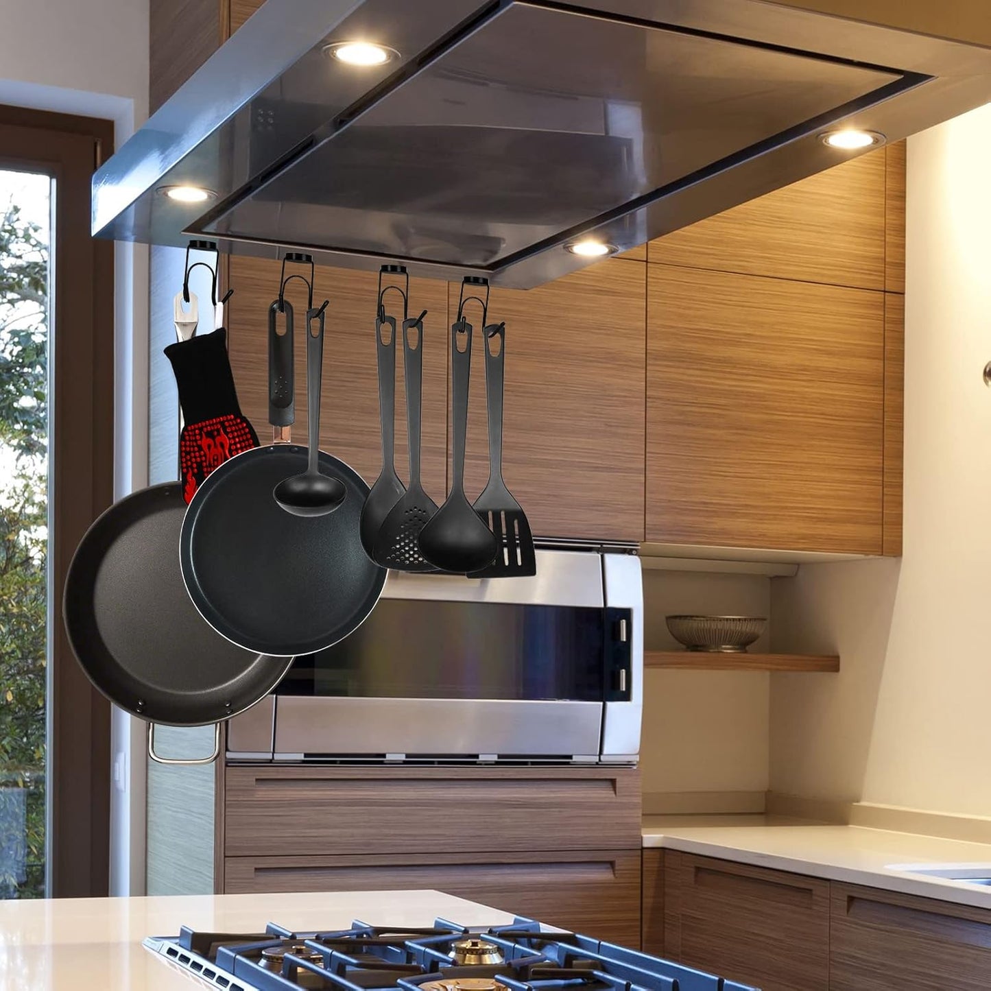 Magnetic Hooks 304 Stainless Steel Hooks Heavy Duty Magnets Hanging Hooks for Refrigerator Grill Toolbox Cabins Outdoor,Cruise Essentials Camper Accessories,4pack(Black,1.3in-2-)