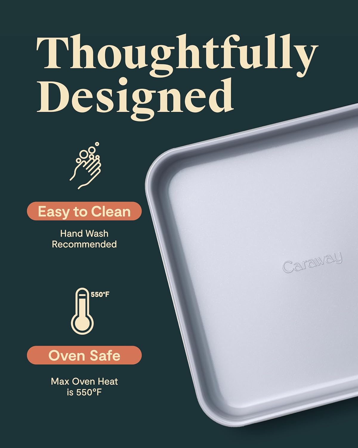 Caraway Non-Stick Ceramic 9” Square Pan - Naturally Slick Ceramic Coating - Non-Toxic, PTFE & PFOA Free - Perfect for Brownies, Lemon Bars, Cakes, & More - Slate