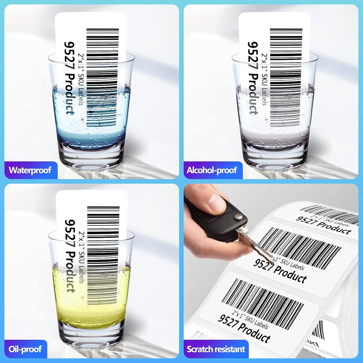 9527 Product 2" x 1" Sticker Labels Direct Thermal Labels 1000 Labels Per Roll