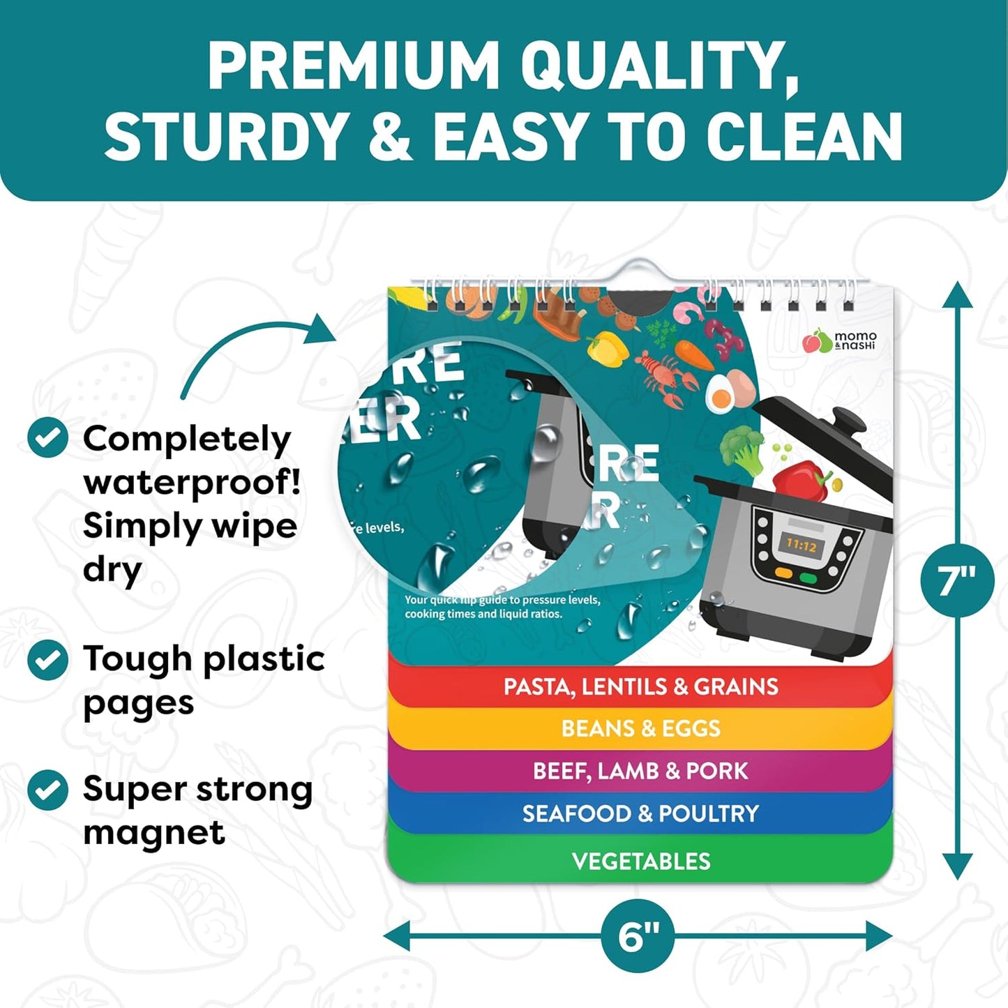 Air Fryer & Instant Pot Magnetic Cooking Guides - 7" x 6" Each - Set of 2 Instant Pot Air Fryer Accessories Cook Books - Airfryer Kitchen Accessories & Kitchen Gadgets 2025