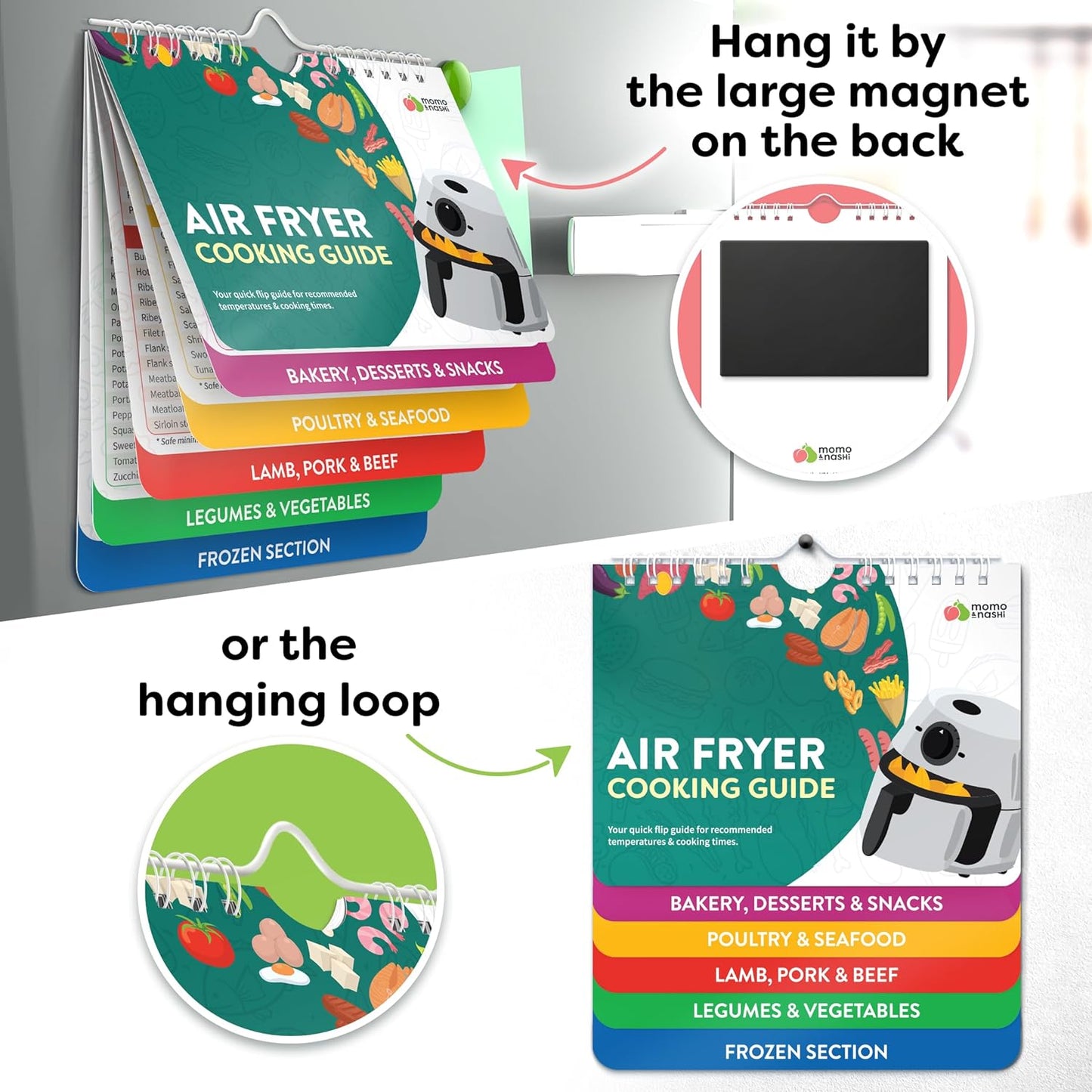 Air Fryer Cheat Sheet Magnets Cooking Guide Booklet - Air Fryer Cookbooks - Air Fryer Liners - Air Fryers Kitchen Gifts Gadgets 2025 - Air Fryer Accessories - Air Fryer Cooking Guide