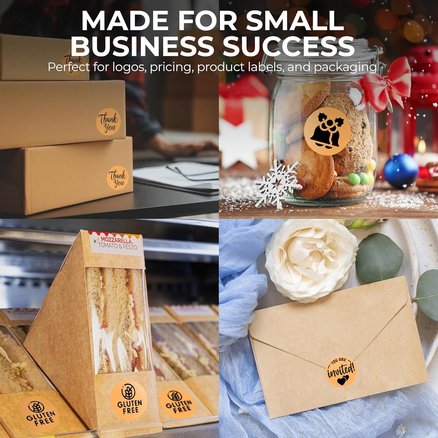 Perco Orange 2-Inch Perforated Circle Dot Thermal Sticker Labels — 300 Stickers/Roll, Direct Thermal Printer Compatible—with Permanent Adhesive for Organizing, Color Coding, Bin Labeling—Made in USA