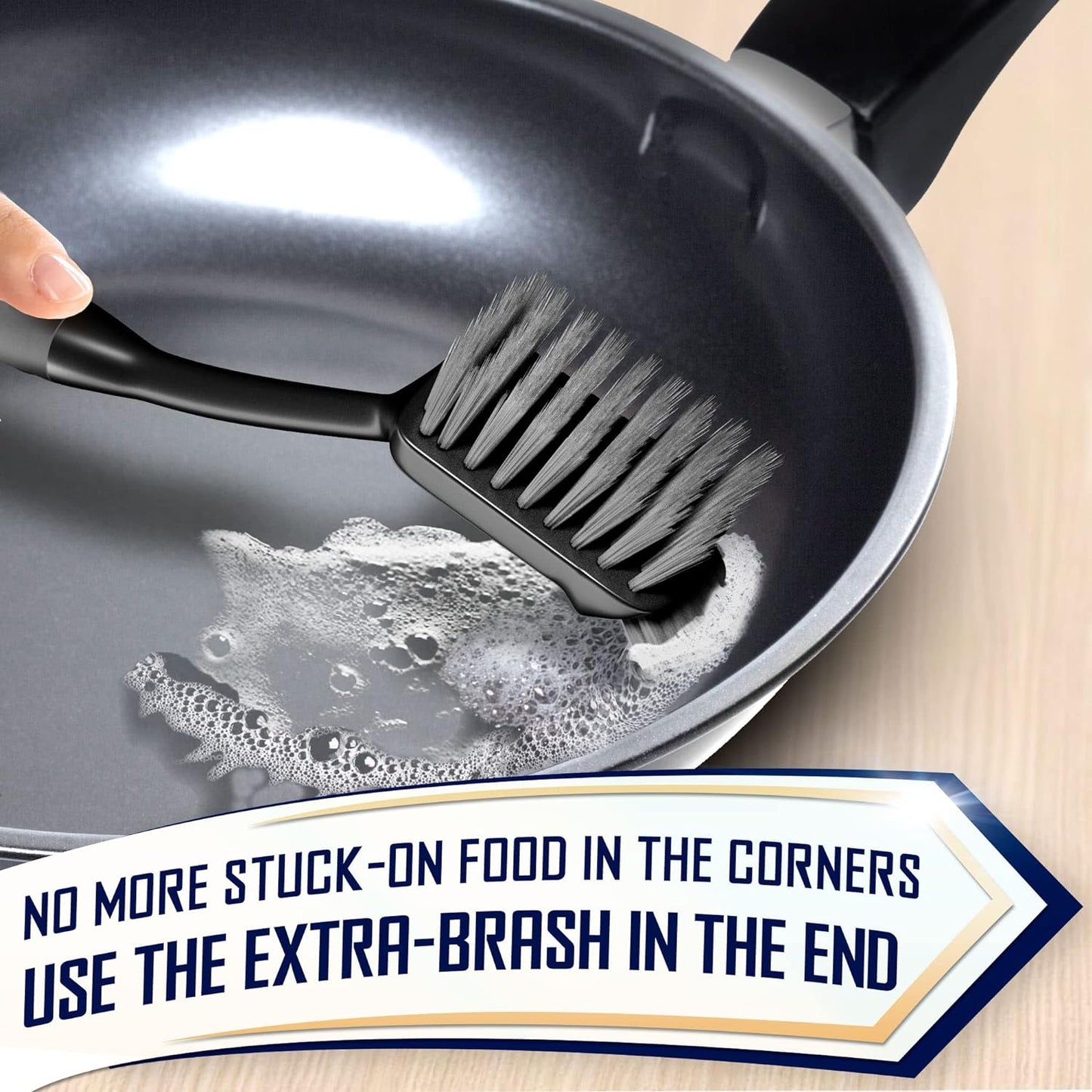 Dish Brush Set of 4 with Bottle Water Brush, Dish Scrub Brush, Scrubber Brush and Straw Brush - Kitchen Scrub Brushes Ergonomic Non Slip Long Handle for Cleaning Cleaner Wash Dish Sink Dishes Cup Pot