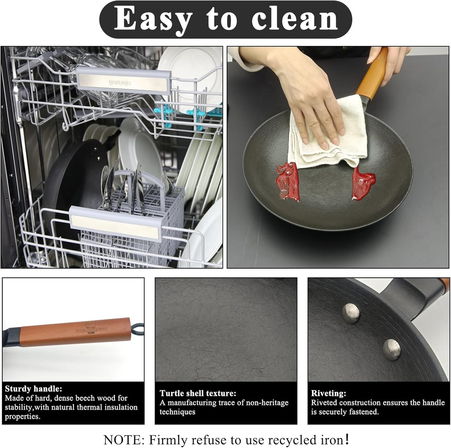 9 inch Omelette Pan, Uncoated ICH Clay Mold Cast Iron Egg Frying Pan with Wood Handle, Preseasoned Lightweight Healthy Small Skillet for All Stoves