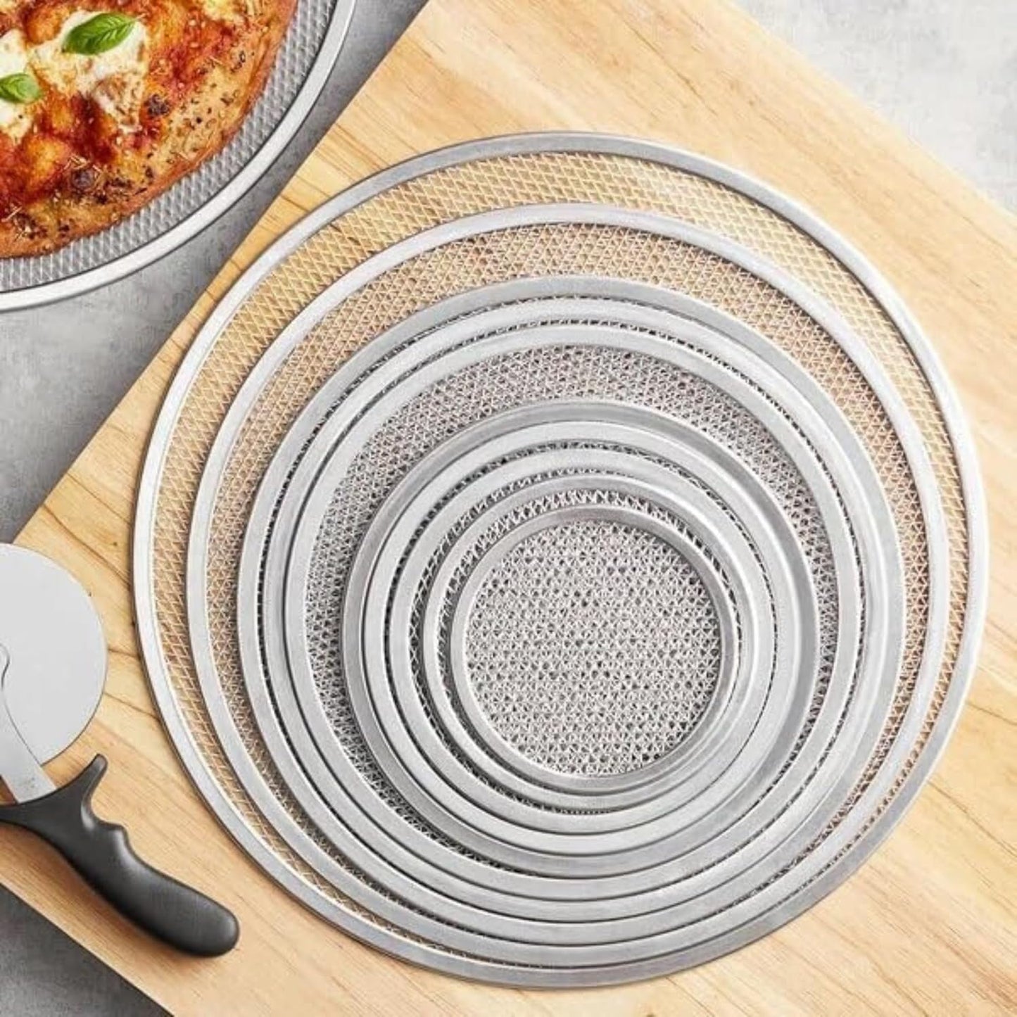 12-inch Aluminum Pizza Screen | Commercial Grade Pizza/Baking Screen for Oven | Pizza Baking Tray for Home And Restaurant | Round, Aluminum, 12-inch [1PK]