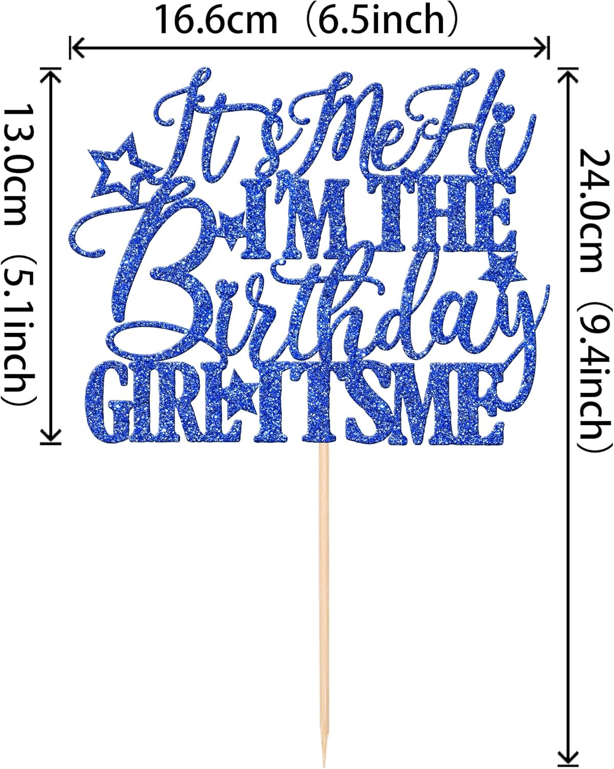 1 PCS It's Me Hi I'm the Birthday Girl It's Me Cake Topper Glitter Go Shawty It's Your Birthday Cake Pick for Funny Hot Pop Music Singer Theme Girls Birthday Party Cake Decorations Supplies Blue