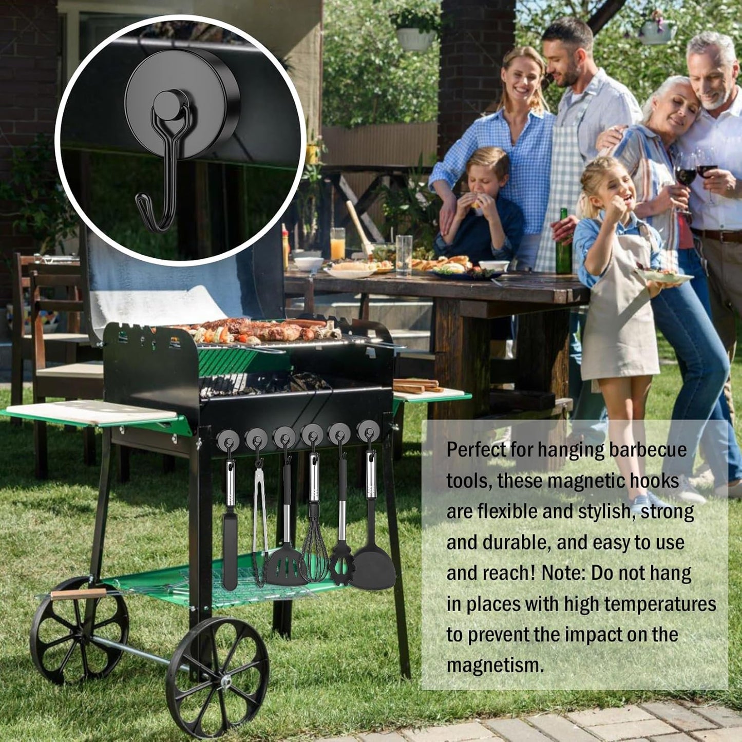 FINDMAG 100 LBS Magnetic Hooks, Super Strong Magnet with Hook for Cruise Cabins, Magnetic Hooks Heavy Duty for Classroom, Black Swivel Swing Hook for Hanging, Cruise, Locker Accessories, Refrigerator