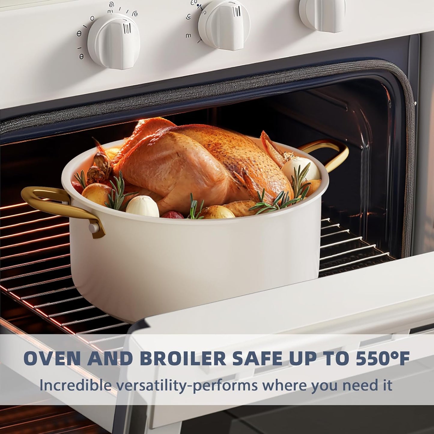 Pots and Pans Set Non Stick - VONIKI Ceramic Cookware Set with Cooking Utensils Set, Non Toxic Kitchen Cookware Sets Dutch Oven Pot with Lid Saucepan Set Sauté Pan Frying Pan Set for Cooking Gifts