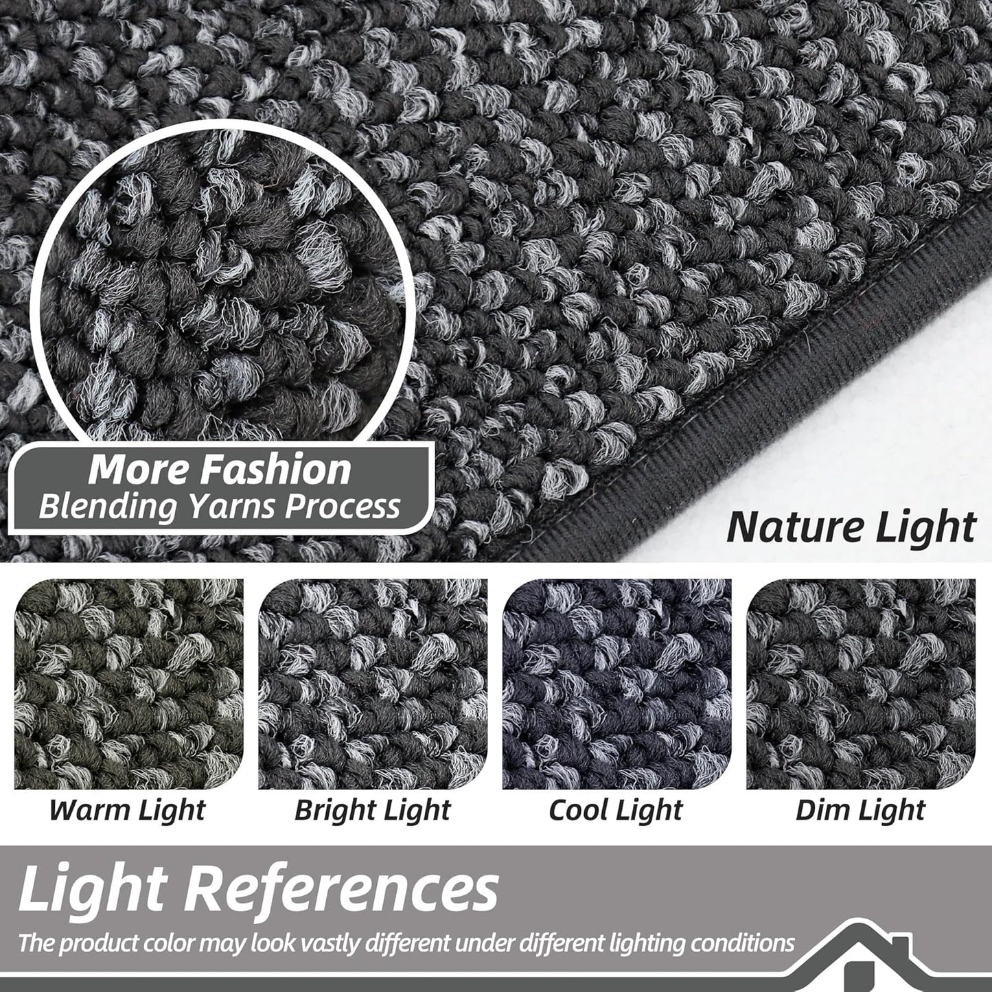 BEQHAUSE Kitchen Runner Rugs 24"x60", Non-Slip Kitchen Mats for Floor, Super Absorbent and Stain Resistant Kitchen Rug, Machine Washable Rugs for Kitchen, Hallway, Laundry & Sink, Charcoal