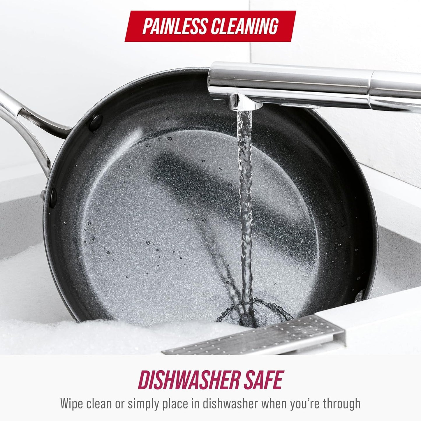 Blue Diamond 8" Nonstick Frying Pan Skillet, Diamond Infused PFAS & PTFE-Free Ceramic Pot, Dishwasher & Oven Safe, Stay Cool Handle, Durable Non Toxic Metal Utensil Safe, Egg & Omelet Pan, Pink